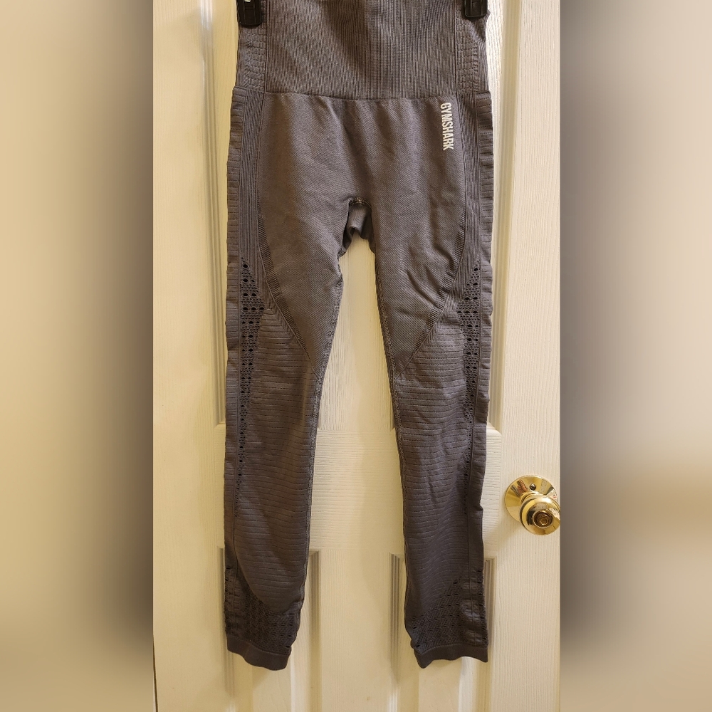 Gymshark Energy Seamless Leggings Small Grey High Waisted Cutout Workoutq